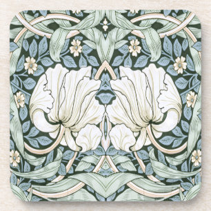 William Morris Pimpernel Blau Intricatief Patroon Bier Onderzetter