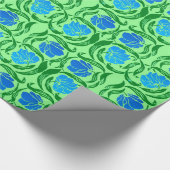 William Morris Pimpernel, Blauw & Lichtgroen Cadeaupapier (Hoek)
