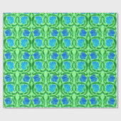 William Morris Pimpernel, Blauw & Lichtgroen Cadeaupapier (Vlak)