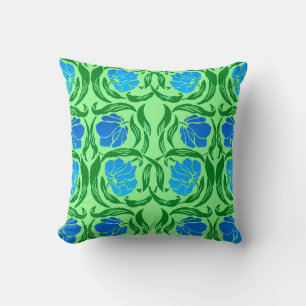 William Morris Pimpernel, Blauw & Lichtgroen Kussen