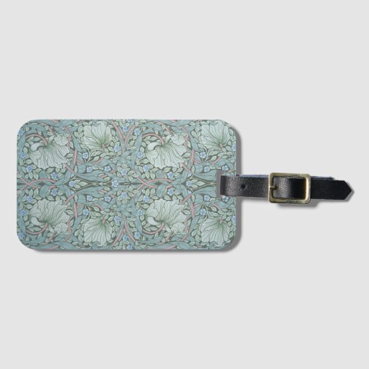 William Morris - Pimpernel: Blauwe en groene bloem Bagagelabel (Voorkant (horizontaal))