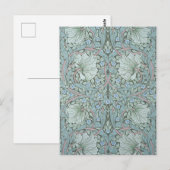 William Morris - Pimpernel: Blauwe en groene bloem Briefkaart (Voorkant / Achterkant)