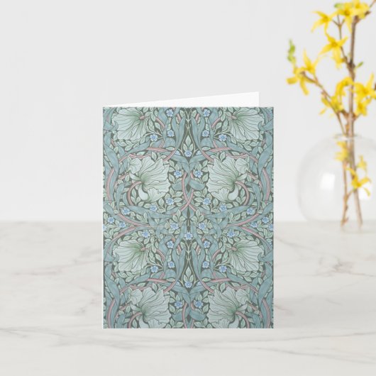 William Morris - Pimpernel: Blauwe en groene bloem Kaart (Gele Bloem)