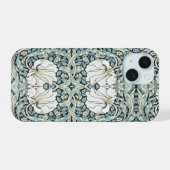 William Morris Pimpernel Blauwe Ingewikkelde Patro iPhone 15 Case (Achterkant horizontaal)