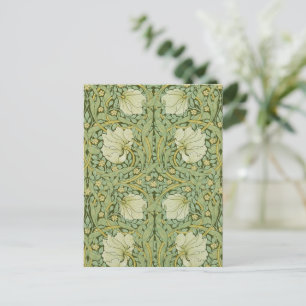 William Morris Pimpernel Bloem Blauw Behang Briefkaart