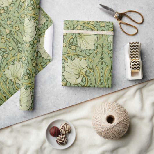 William Morris Pimpernel Bloem Blauw Behang Cadeaupapier (Crafts)