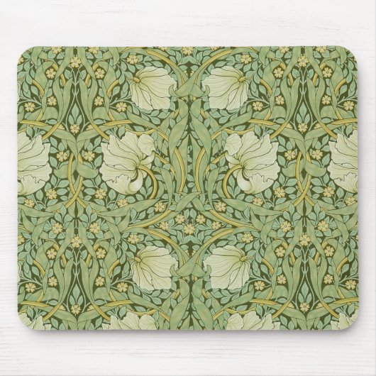 William Morris Pimpernel Bloem Blauw Behang Muismat (Voorkant)