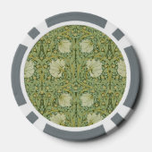 William Morris Pimpernel Bloem Blauw Behang Poker Chips (Achterkant)
