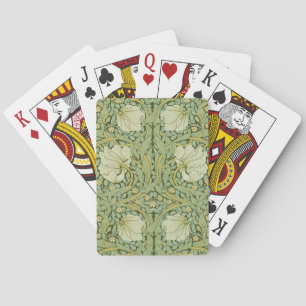 William Morris Pimpernel Bloem Blauw Behang Pokerkaarten