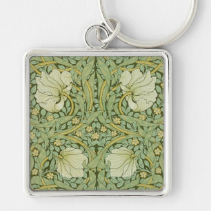 William Morris Pimpernel Bloem Blauw Behang Sleutelhanger
