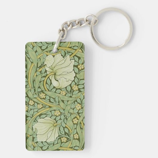 William Morris Pimpernel Bloem Blauw Behang Sleutelhanger (achterkant)