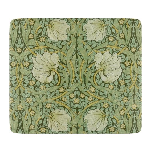 William Morris Pimpernel Bloem Blauw Behang Snijplank (Voorkant)