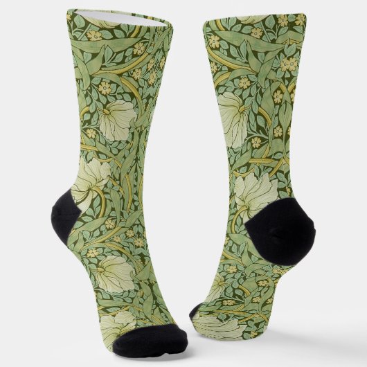 William Morris Pimpernel Bloem Blauw Behang Sokken (Gebogen)
