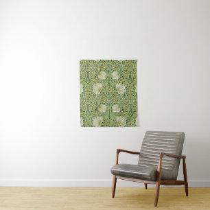 William Morris Pimpernel Bloem Blauw Behang Wandkleed