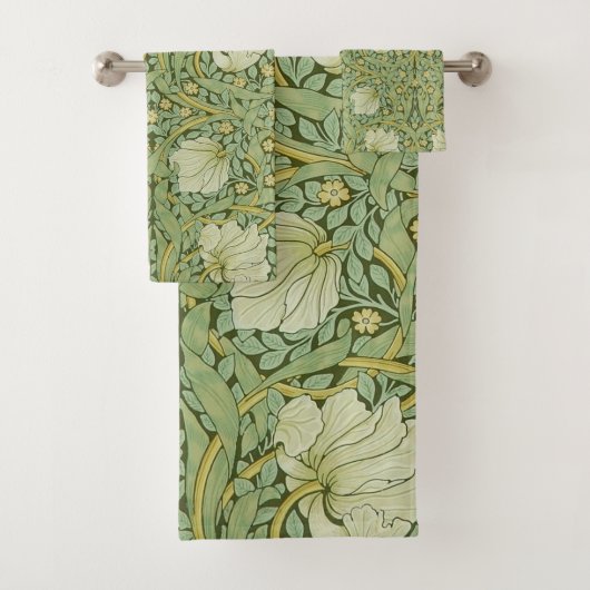 William Morris Pimpernel Bloemen Blauw Behang Bad Handdoek (Insitu)