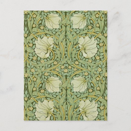 William Morris Pimpernel Bloemen Blauw Behang Briefkaart (Voorkant)