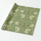 William Morris Pimpernel Bloemen Blauw Behang Cadeaupapier (Uitgerold)