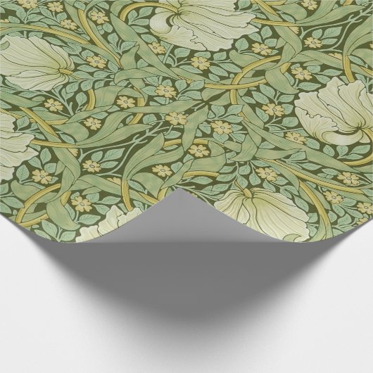 William Morris Pimpernel Bloemen Blauw Behang Cadeaupapier (Hoek)
