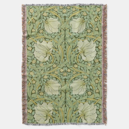 William Morris Pimpernel Bloemen Blauw Behang Deken (Voorkant Verticaal)