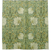 William Morris Pimpernel Bloemen Blauw Behang Douchegordijn (Voorkant)