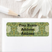 William Morris Pimpernel Bloemen Blauw Behang Etiket (Insitu)