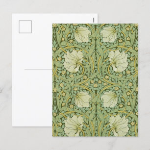 William Morris Pimpernel Bloemen Blauw Behang Feestdagenkaart