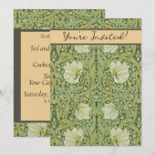 William Morris Pimpernel Bloemen Blauw Behang Kaart (Voorkant / Achterkant)