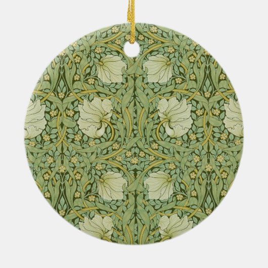 William Morris Pimpernel Bloemen Blauw Behang Keramisch Ornament (Achterkant)