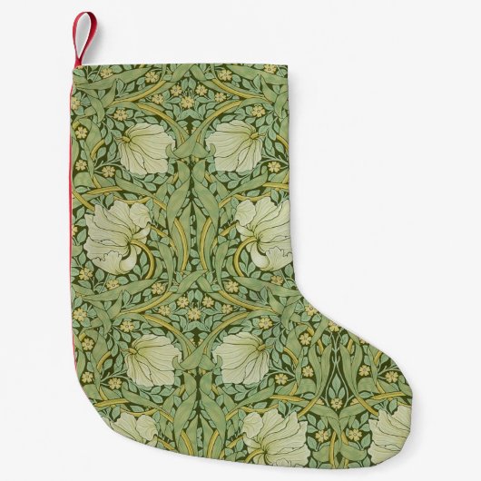 William Morris Pimpernel Bloemen Blauw Behang Kleine Kerstsok (Voorkant)