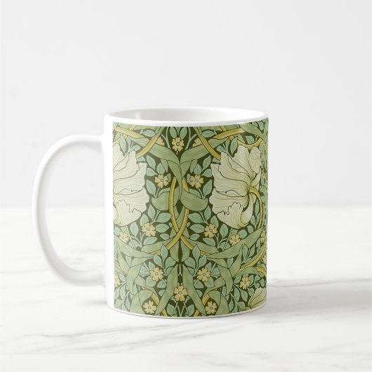 William Morris Pimpernel Bloemen Blauw Behang Koffiemok (Links)