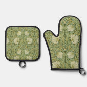 William Morris Pimpernel Bloemen Blauw Behang Ovenwant & Pannenlap Set (Voorkant)