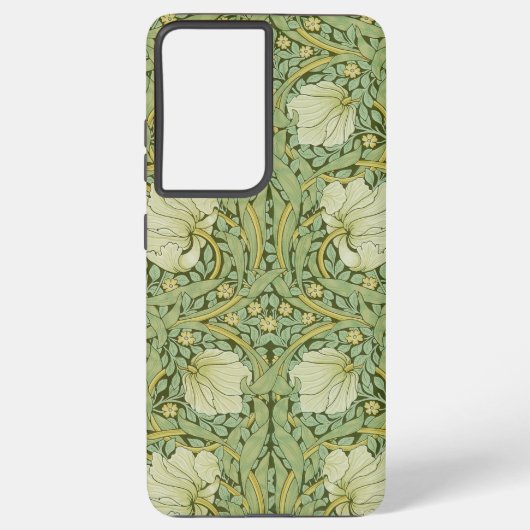 William Morris Pimpernel Bloemen Blauw Behang Samsung Galaxy Hoesje (Achterkant)