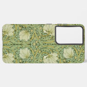 William Morris Pimpernel Bloemen Blauw Behang Samsung Galaxy Hoesje (Linkerkant)