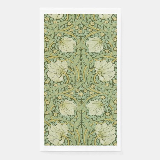 William Morris Pimpernel Bloemen Blauw Behang Servet (Voorkant)