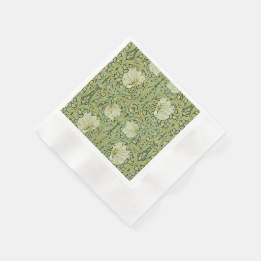 William Morris Pimpernel Bloemen Blauw Behang Servet (Hoek)