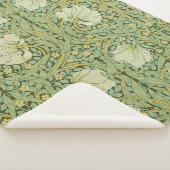 William Morris Pimpernel Bloemen Blauw Behang Sherpa Deken (3/4)