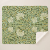 William Morris Pimpernel Bloemen Blauw Behang Sherpa Deken (Voorkant (horizontaal))