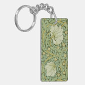 William Morris Pimpernel Bloemen Blauw Behang Sleutelhanger (Voorkant Links)