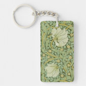 William Morris Pimpernel Bloemen Blauw Behang Sleutelhanger (Voorkant)