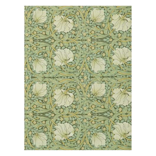 William Morris Pimpernel Bloemen Blauw Behang Tafelkleed (Voorkant)