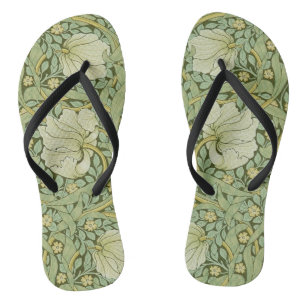 William Morris Pimpernel Bloemen Blauw Behang Teenslippers