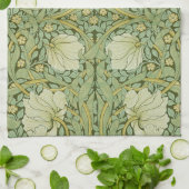 William Morris Pimpernel Bloemen Blauw Behang Theedoek (Gevouwen)