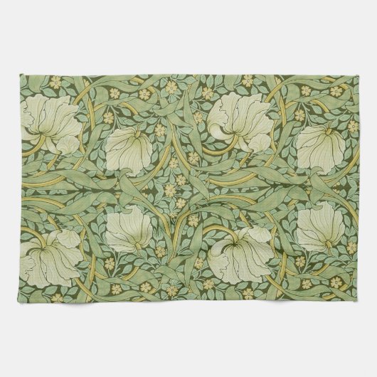 William Morris Pimpernel Bloemen Blauw Behang Theedoek (Horizontaal)