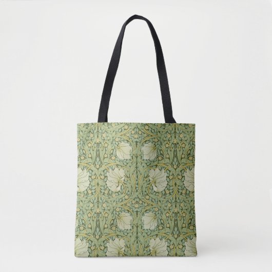 William Morris Pimpernel Bloemen Blauw Behang Tote Bag (Voorkant)