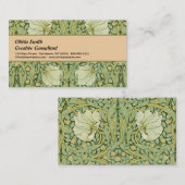 William Morris Pimpernel Bloemen Blauw Behang Visitekaartje (Voorkant / Achterkant)