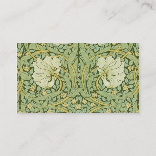 William Morris Pimpernel Bloemen Blauw Behang Visitekaartje (Achterkant)