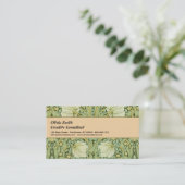 William Morris Pimpernel Bloemen Blauw Behang Visitekaartje (Staand voorkant)