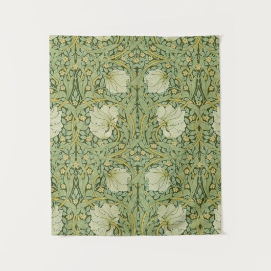 William Morris Pimpernel Bloemen Blauw Behang Wandkleed (Voorkant)
