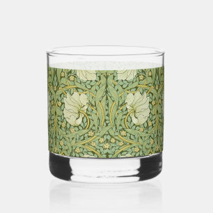 William Morris Pimpernel Bloemen Blauw Behang Whisky Glas