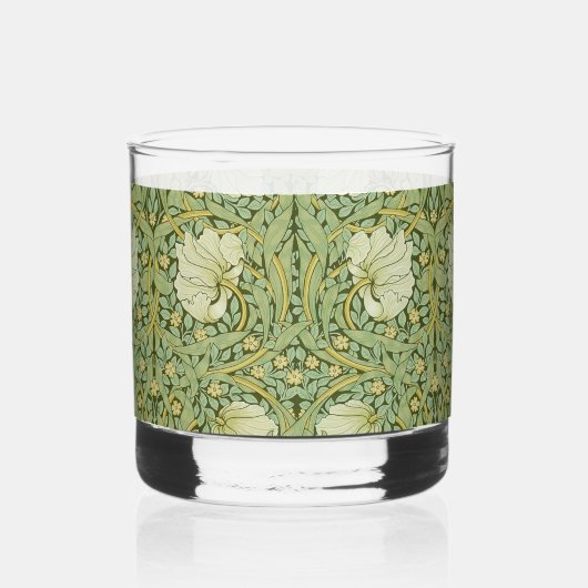 William Morris Pimpernel Bloemen Blauw Behang Whisky Glas (Achterkant)